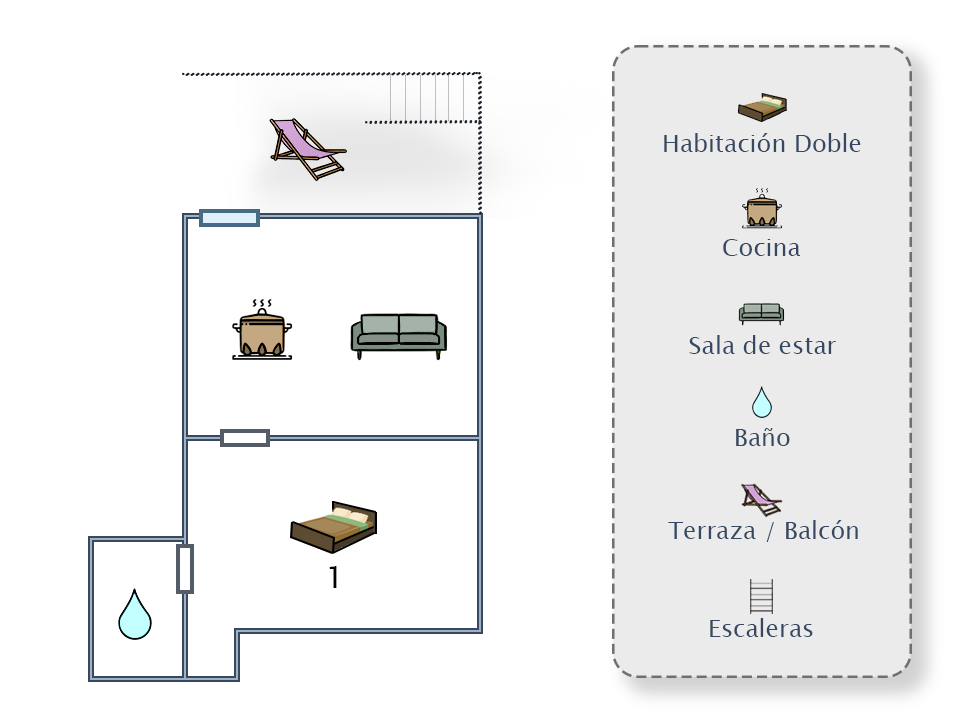 APARTAMENTO DOBLE CON TERRAZA